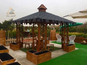 مراحل ساخت آلاچیق چوبی