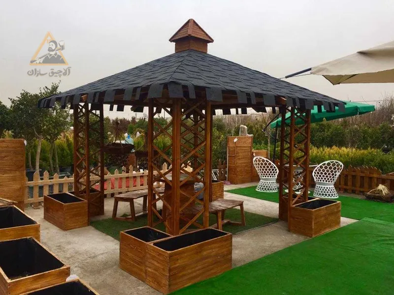 مراحل ساخت آلاچیق چوبی