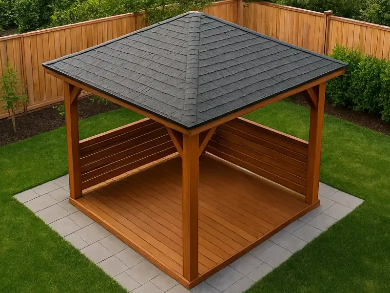 مراحل ساخت آلاچیق چوبی کم هزینه