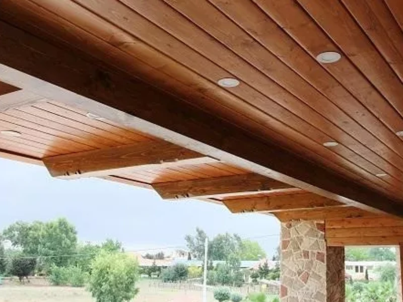 نصب لمبه چوبی سقف