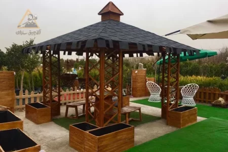 مراحل ساخت آلاچیق چوبی